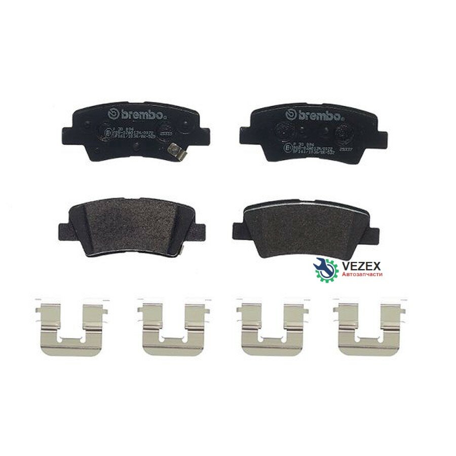 BREMBO P30094 Колодки тормозные дисковые | зад | HYUNDAI i30 (GD) 1.6 12.2011 - 12.2015 <=> HYUNDAI i30 (GD) 1.4 12.2011 - 12.2015