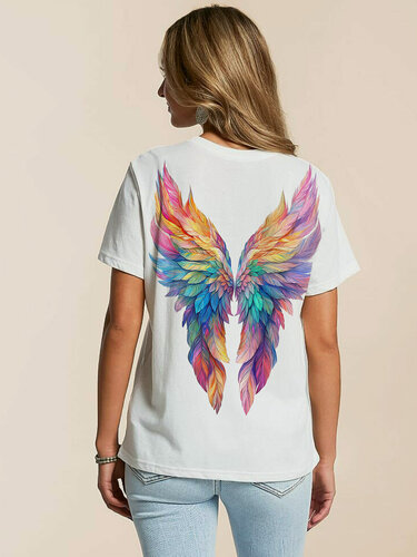 Изображение товара Футболка светящаяся с принтом Крылья Ангела