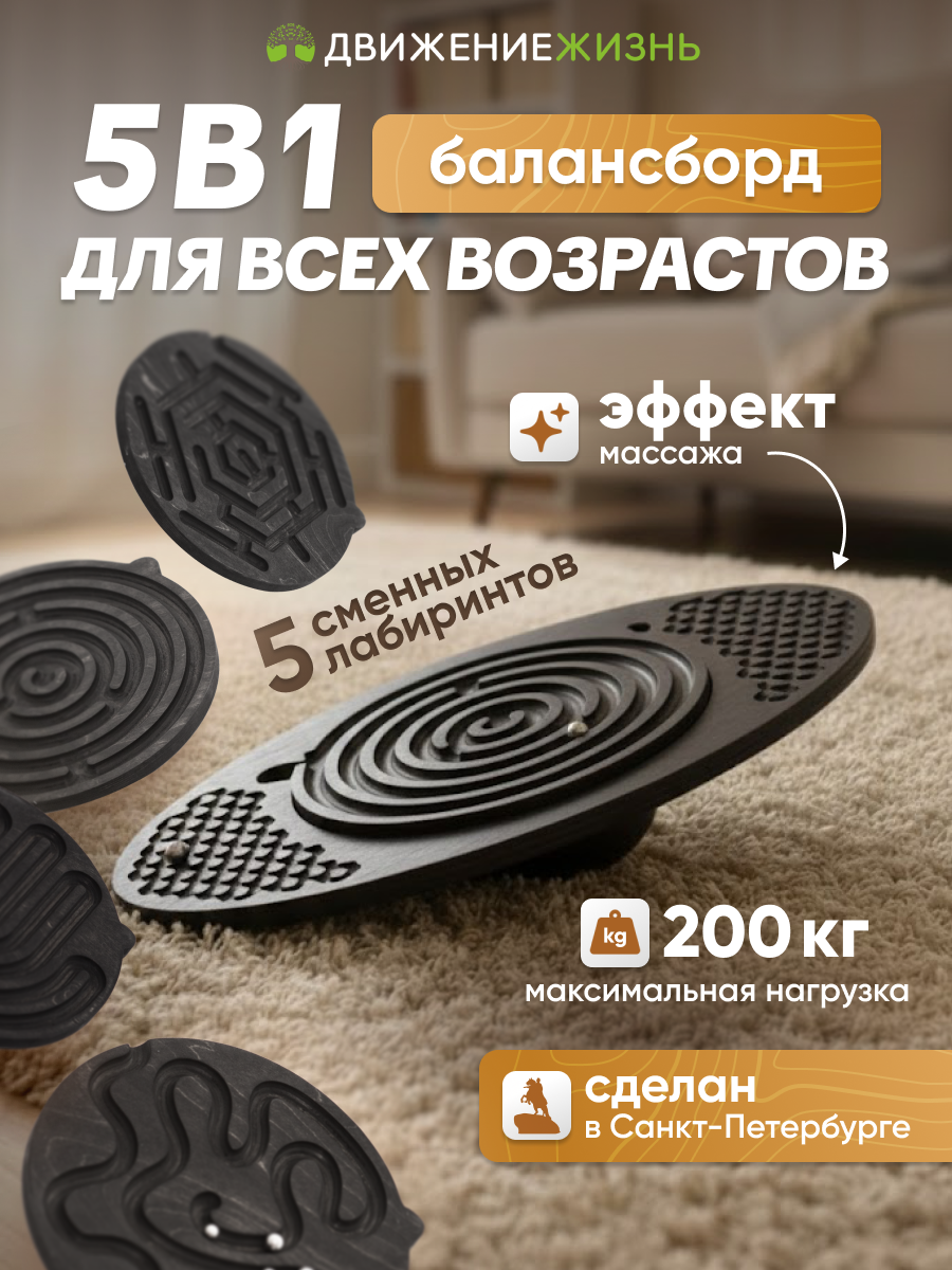 Балансборд, нейротренажер (балансир) лабиринт для детей и взрослых