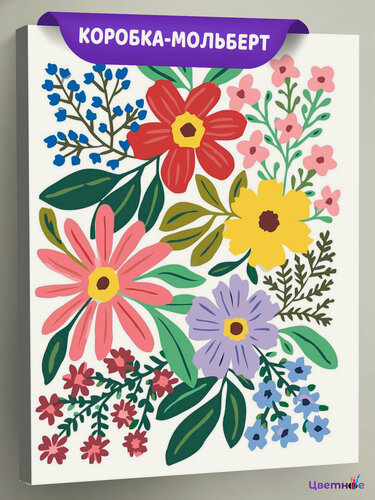 Изображение товара Картина по номерам на холсте с подрамником 40x50 см " Яркие красочные цветы"