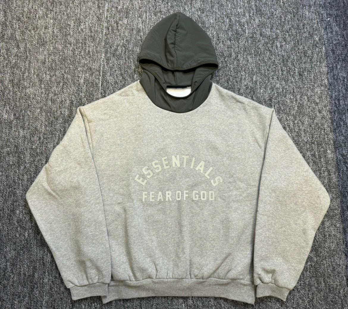 Худи Essentials Nylon Fleece "Dark Heather Oatmeal"