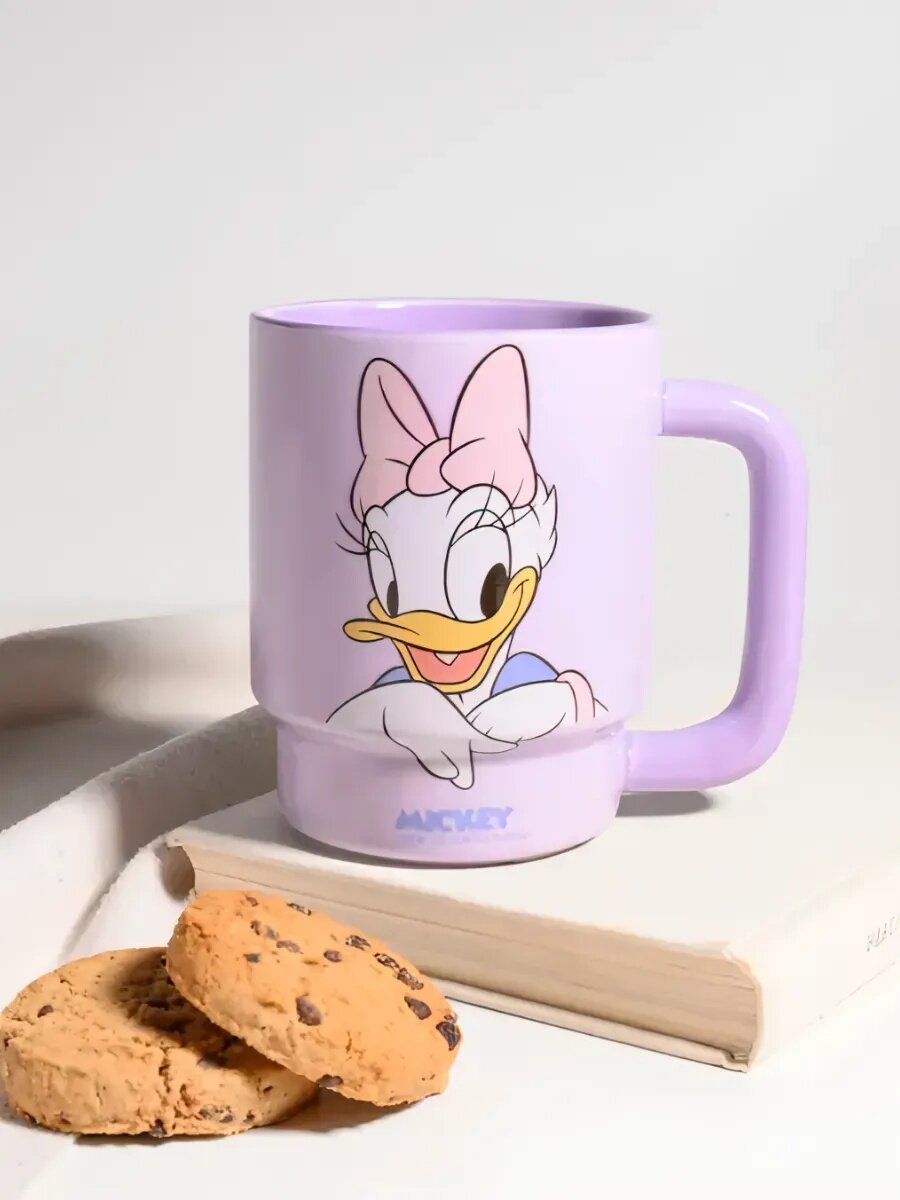 Кружка от бренда "Тепло в руках" - "Дейзи Дак", керамика, пастельно-фиолетоваая