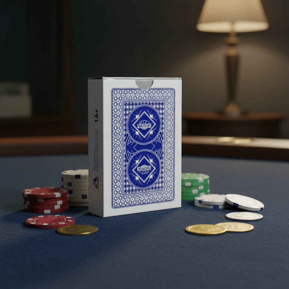 Карты для покера "Poker Night Pro" blue 100% пластик 63336 Partida
