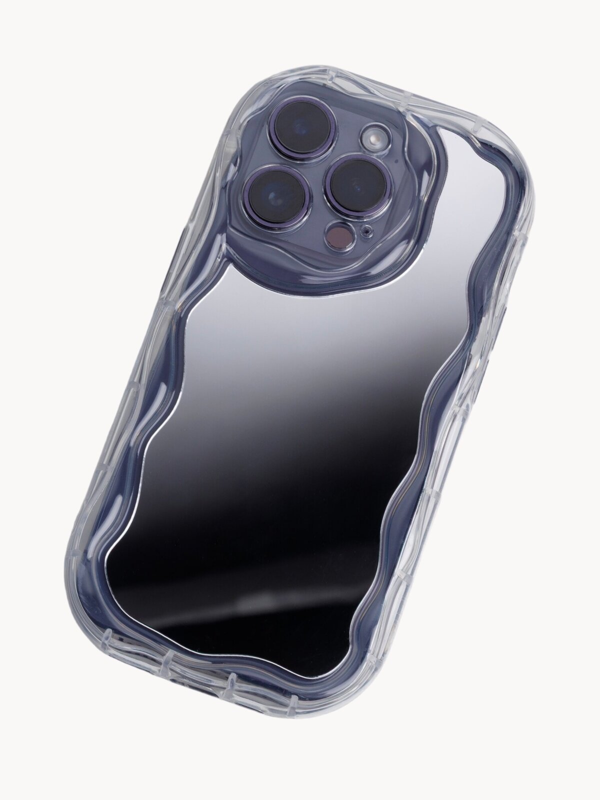 Чехол-бампер для iPhone 14 Pro, с зеркалом, полупрозрачный, soft-touchю