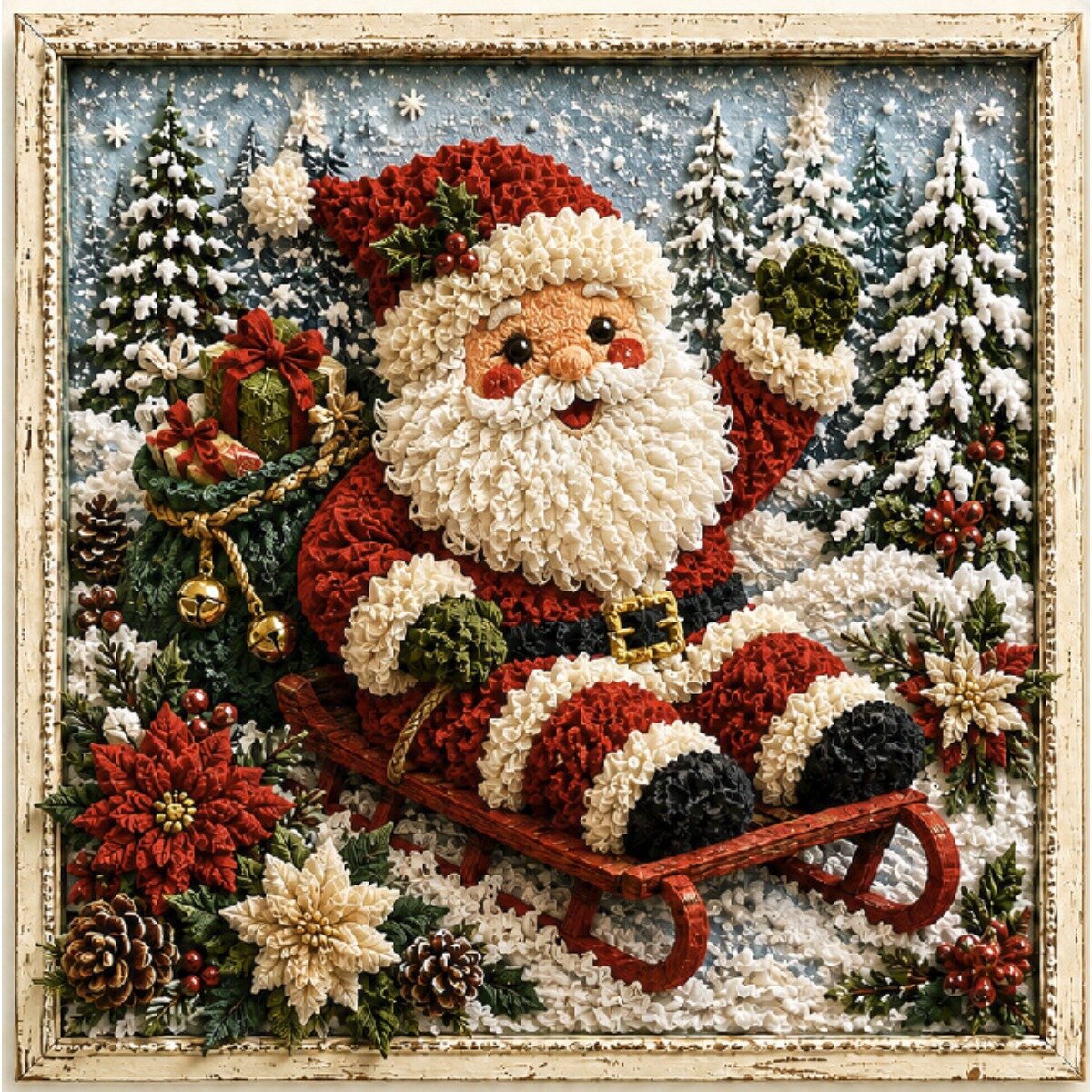 Новые товары 3D Christmas Fabric Poke Art Kit Рождественский DIY игла Ткань Арт Набор