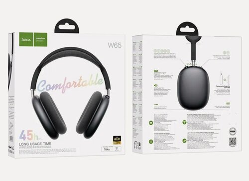 Изображение товара Наушники беспроводные Hoco "W65", с функцией Bluetooth, черные