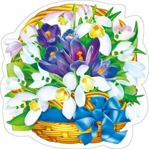 Декоративный элемент на скотче: Весенняя корзина (080.935)