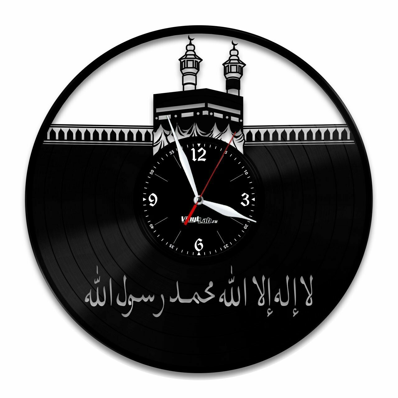 Часы из виниловой пластинки (c) VinylLab Мечеть, диаметр 30 см