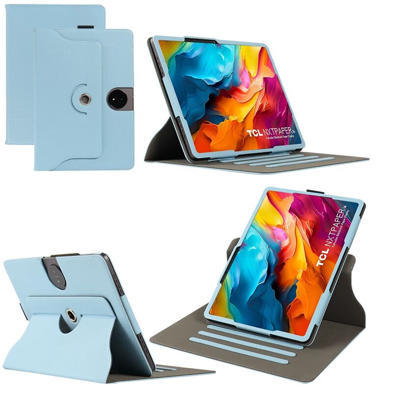 Чехол для планшета TCL NXTPAPER 14 Pro с подставкой, кожа PU, 14.3 дюйма, синий, включает Bluetooth клавиатуру, мышь и