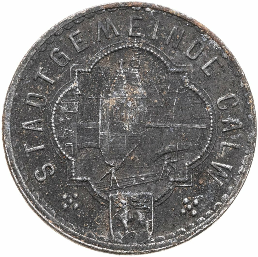 Германия, Калв 10 пфеннигов 1918, Железо, в сохранности VF