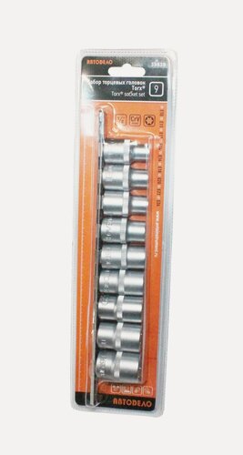 Изображение товара Набор головок АвтоДело 1/2 TORX (Е10 24) 9 предметов