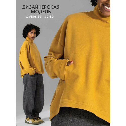 фото Водолазка lk urban dress, размер 42-52, горчичный