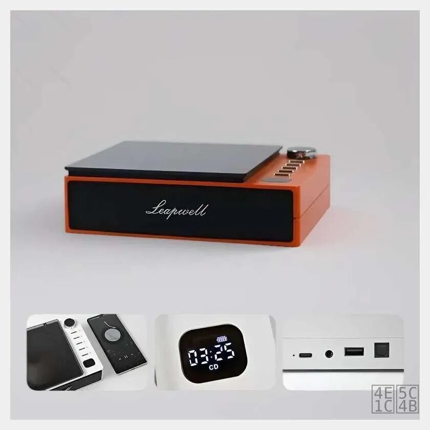 Leapwell HiFi CD-плеер, двухсторонний bluetooth-колонка, FM-радиоприемник, MP3-плеер, пульт дистанционного управления, встроенная батарейка