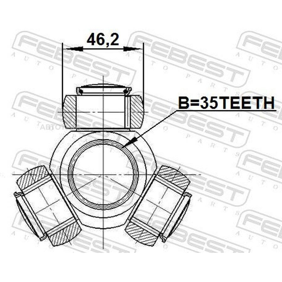 Трипоид 35X46.2 2216-MQ4 FEBEST 2216MQ4