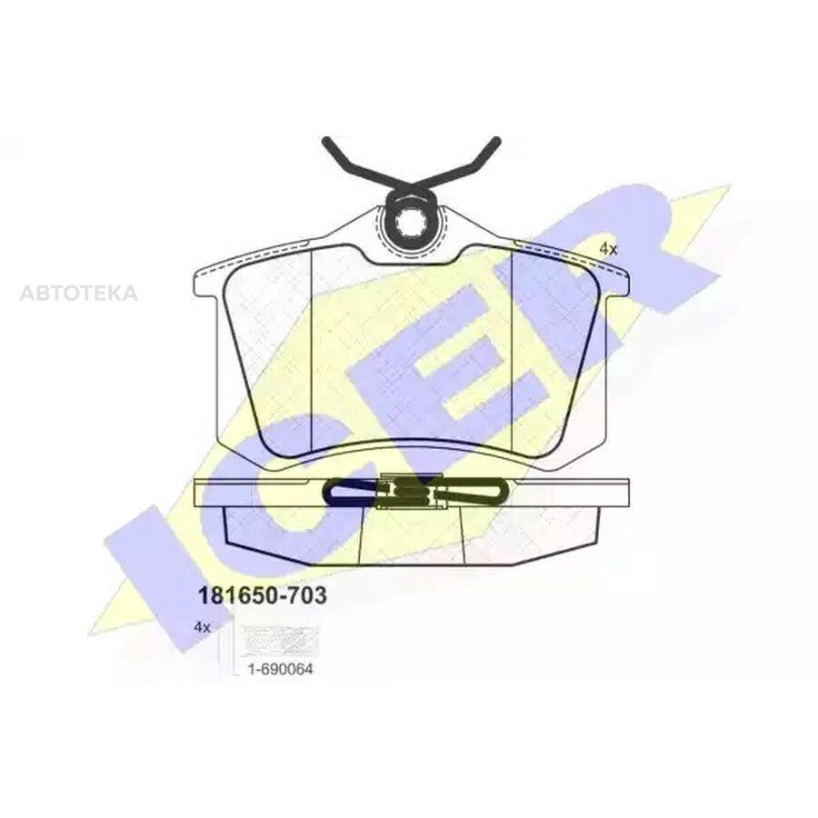 Колодки тормозные ICER 181650703