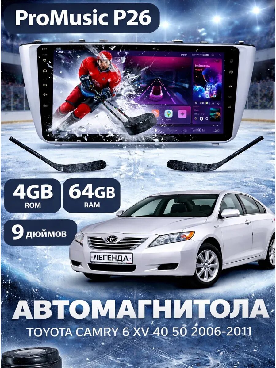 Магнитола P26 Toyota Camry 6 XV 40 50 2006-2011 4+64