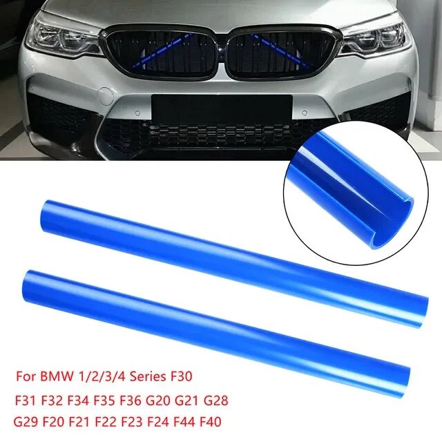 2 шт. V-образные полоски для решетки BMW F30 Blue A