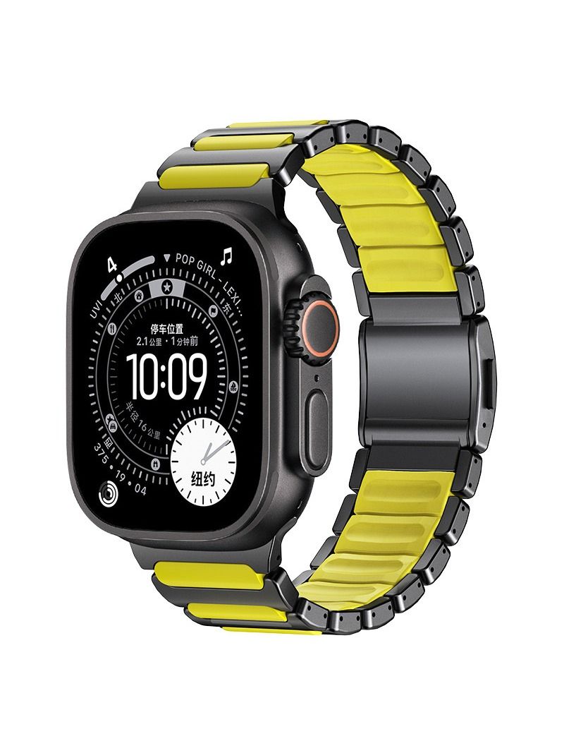Для Apple Watch Ultra 3 S12 11 10 9 Магнитный силиконовый браслет титановый ремень для iWatch 44 мм 45 мм 46 мм 49 мм