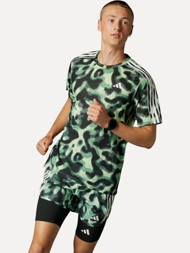 Изображение товара Футболка спортивная Own the Run 3-Stripes Allover Print Tee