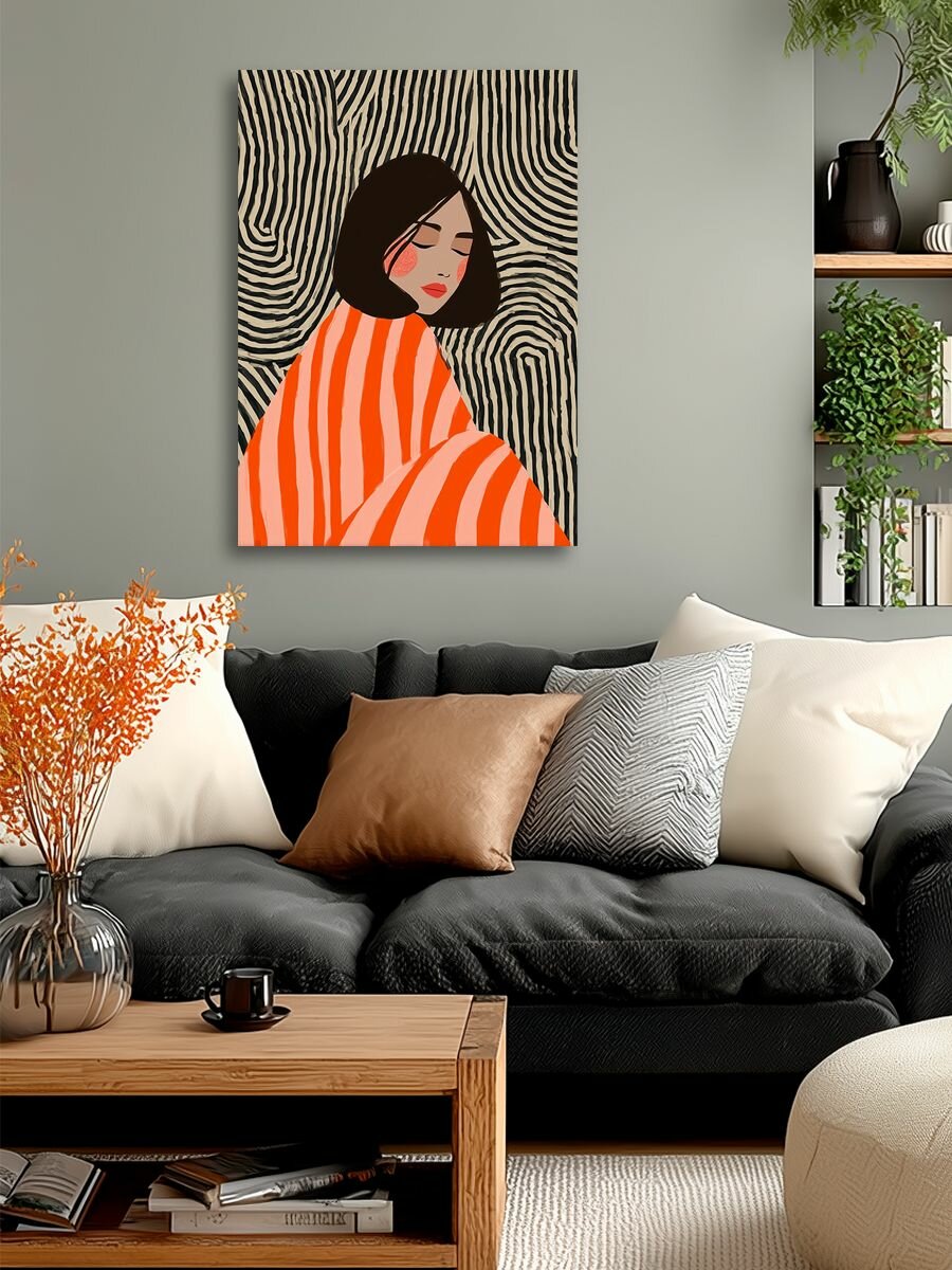 Картина на холсте LOFTime 50Х70 Девушка в розовом халате К-2044-5070