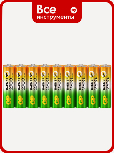 Изображение товара Аккумуляторная батарея GP аа пальчиковые hr6 2700 mah/мач ni-mh 18 шт. в упак 270AAHCRGY-B18, источник