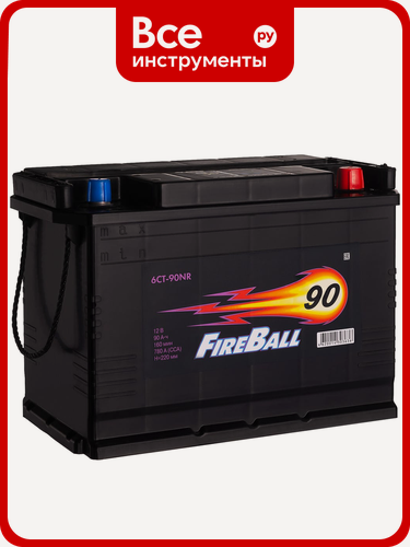 Изображение товара Аккумулятор FIRE BALL 6ст 90 NR 780 А CCA, обратная полярность, для легковых и грузовых автомобилей, кальциевая