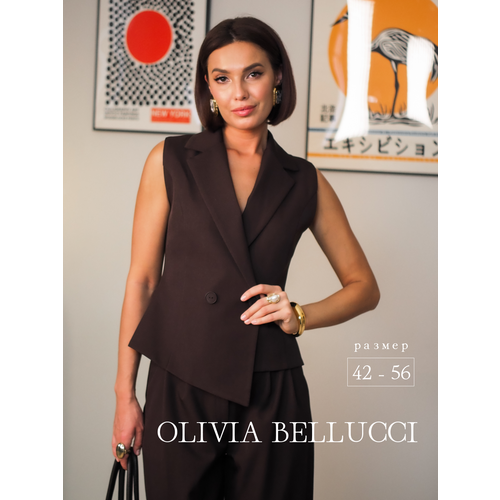 фото Костюм классический olivia bellucci весна - лето 2026, размер 54, brown
