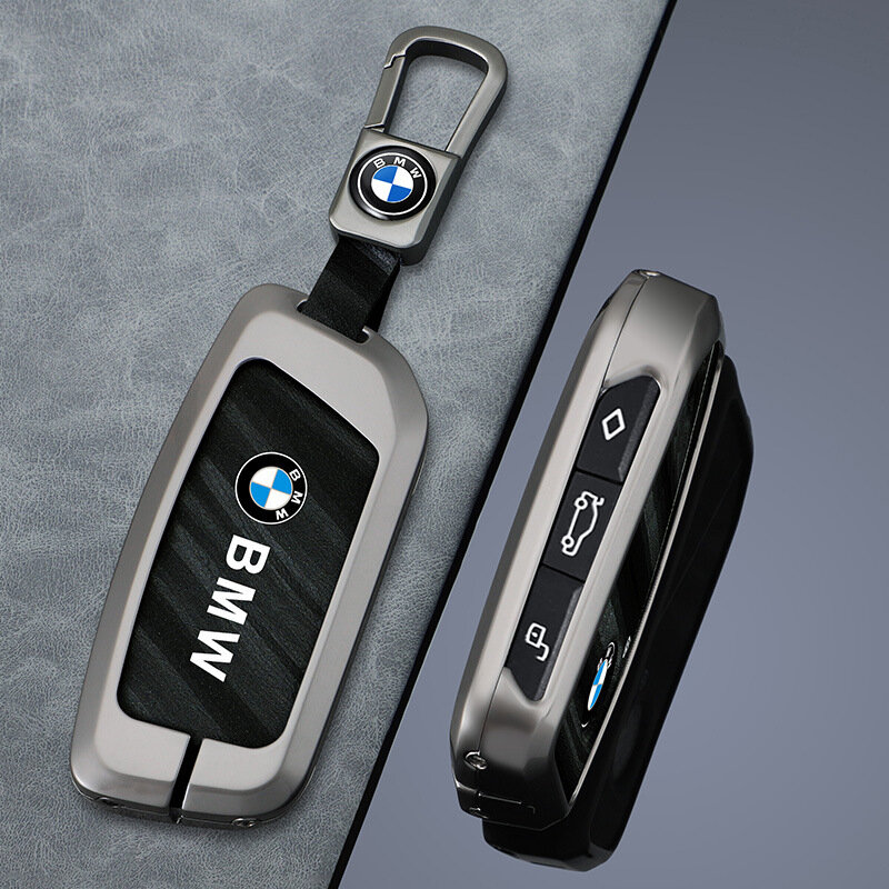Чехол для ключей BMW X5/X3/X1/X6/X7 2024 г. стиль D, четыре кнопки, ярко-серый с шнуром для 5 серии 530li, 7 серии 735li