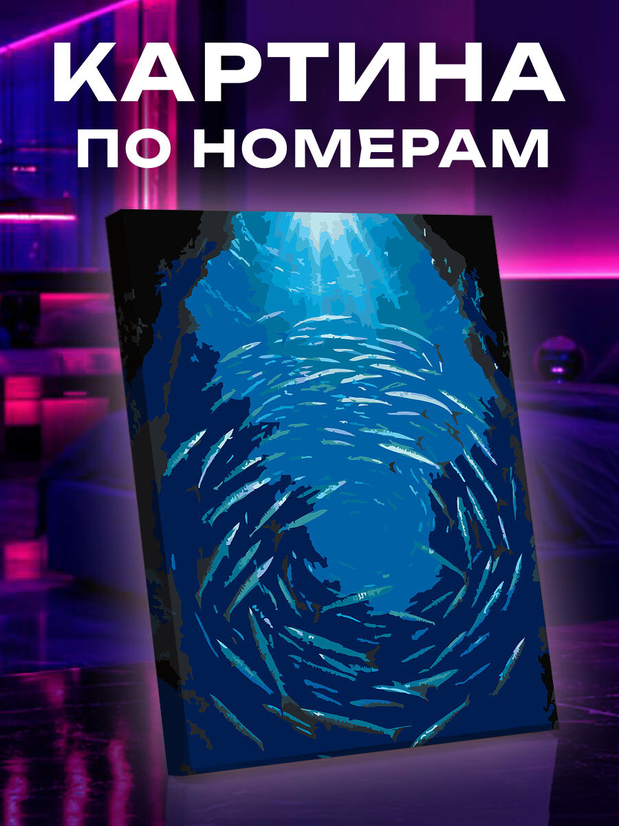 Картина по номерам Серебряный смерч барракуд