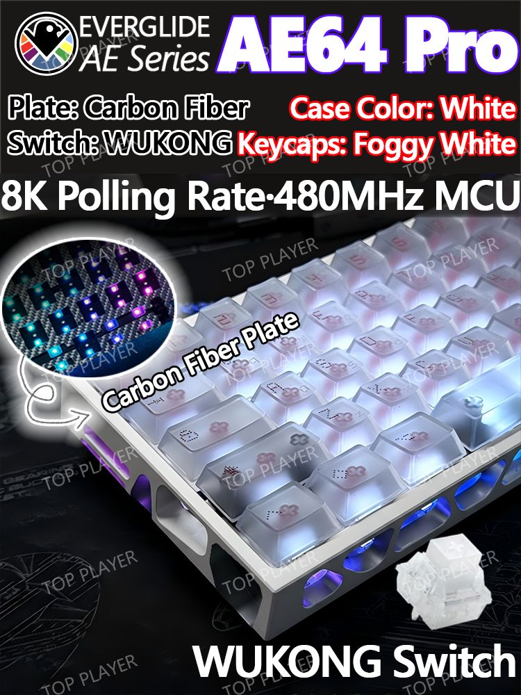 Everglide Игровая клавиатура , (WUKONG Switch), белый--SD926