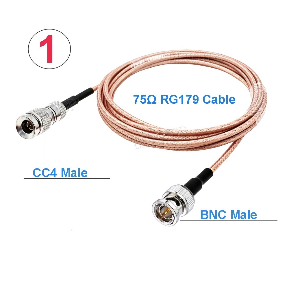 Кабель RG179 HD SDI BEVOTOP Mini BNC DIN 1.0/2.3 BNC 75 Ом 15см 15CM, CC4 M to BNC M
