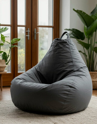 Изображение товара Кресло-мешок Мир Пуффов "Груша"XXXXL оксфорд темно серый, съемный чехол, для дома и кинотеатра