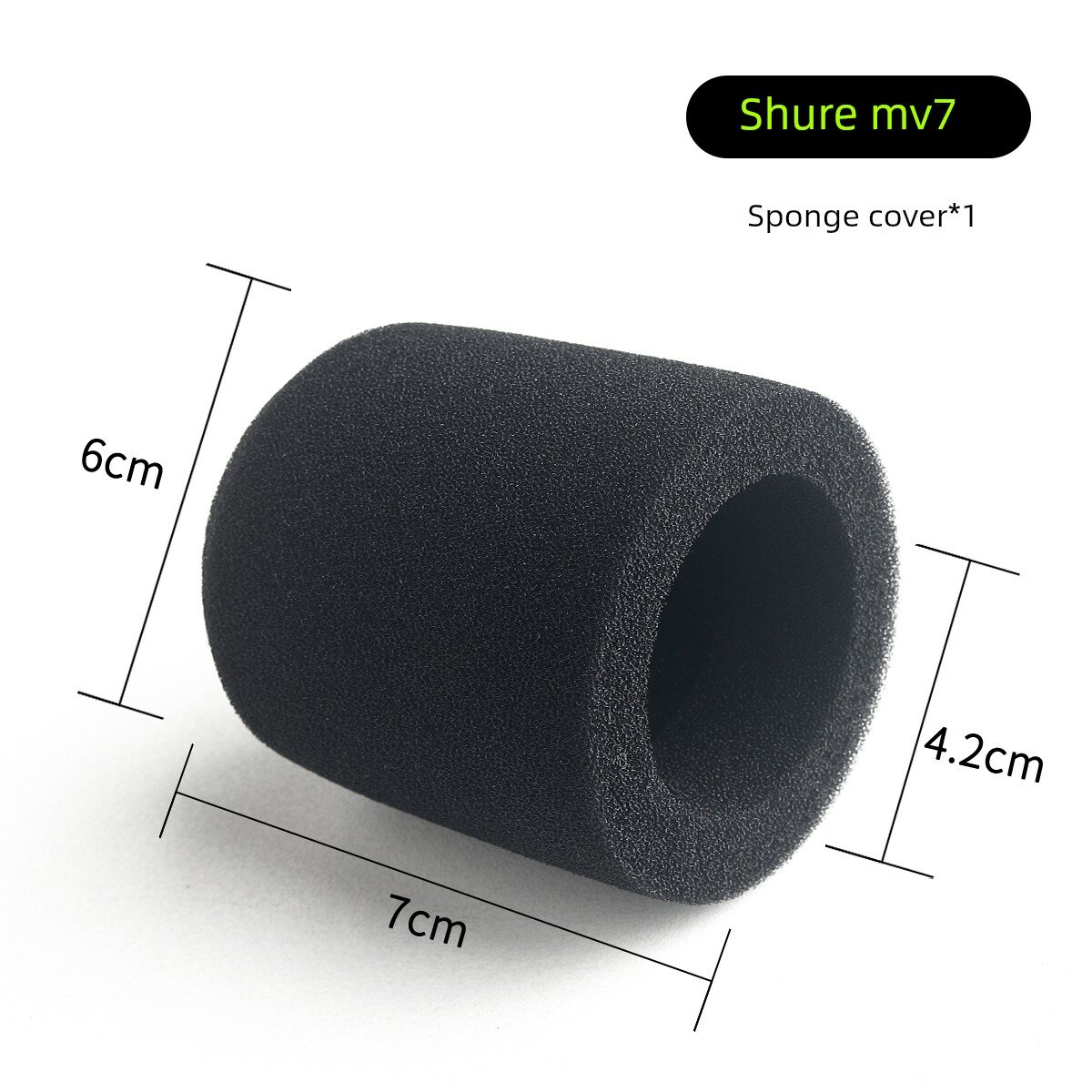 Пенопластовый ветрозащитный чехол для микрофона Shure MV7, губка с сеткой от подкапывания 7x6x4.2 см, аксессуар