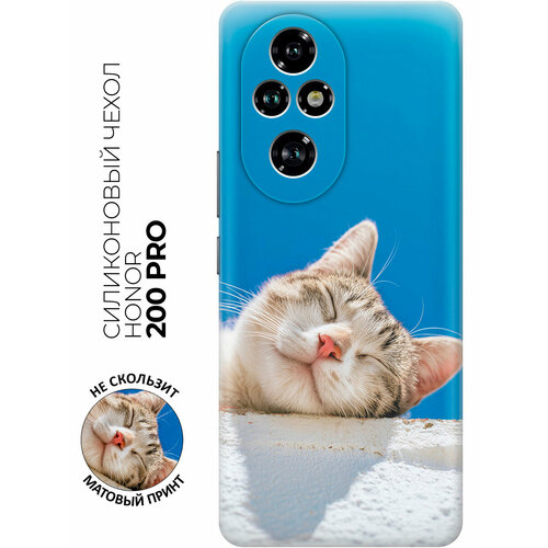 фото Силиконовый чехол на honor 200 pro с принтом "спящий котик" bestluck