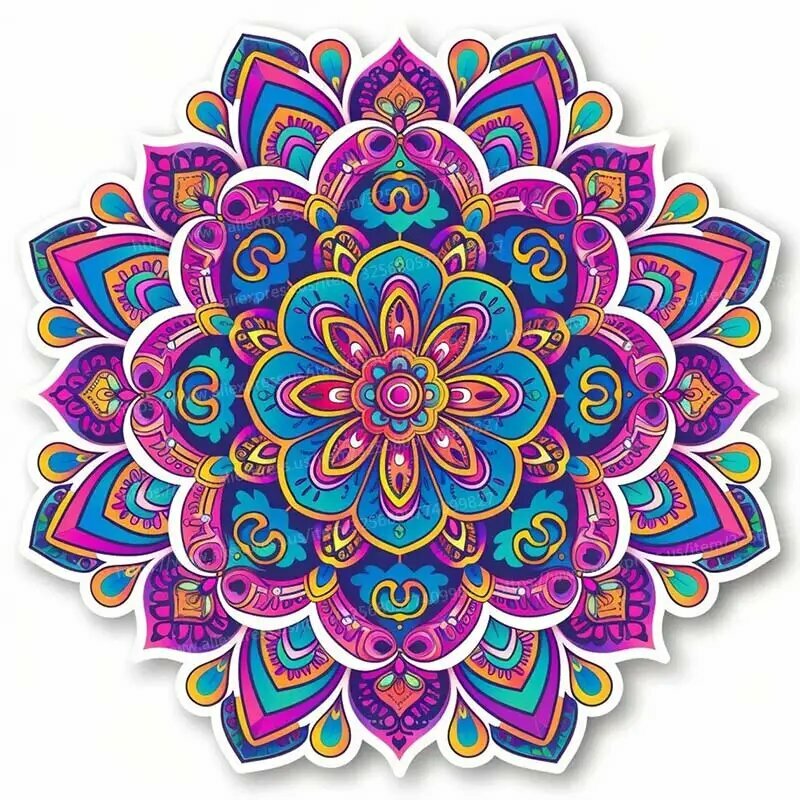 Наклейка на стену H176Neon Mandala
