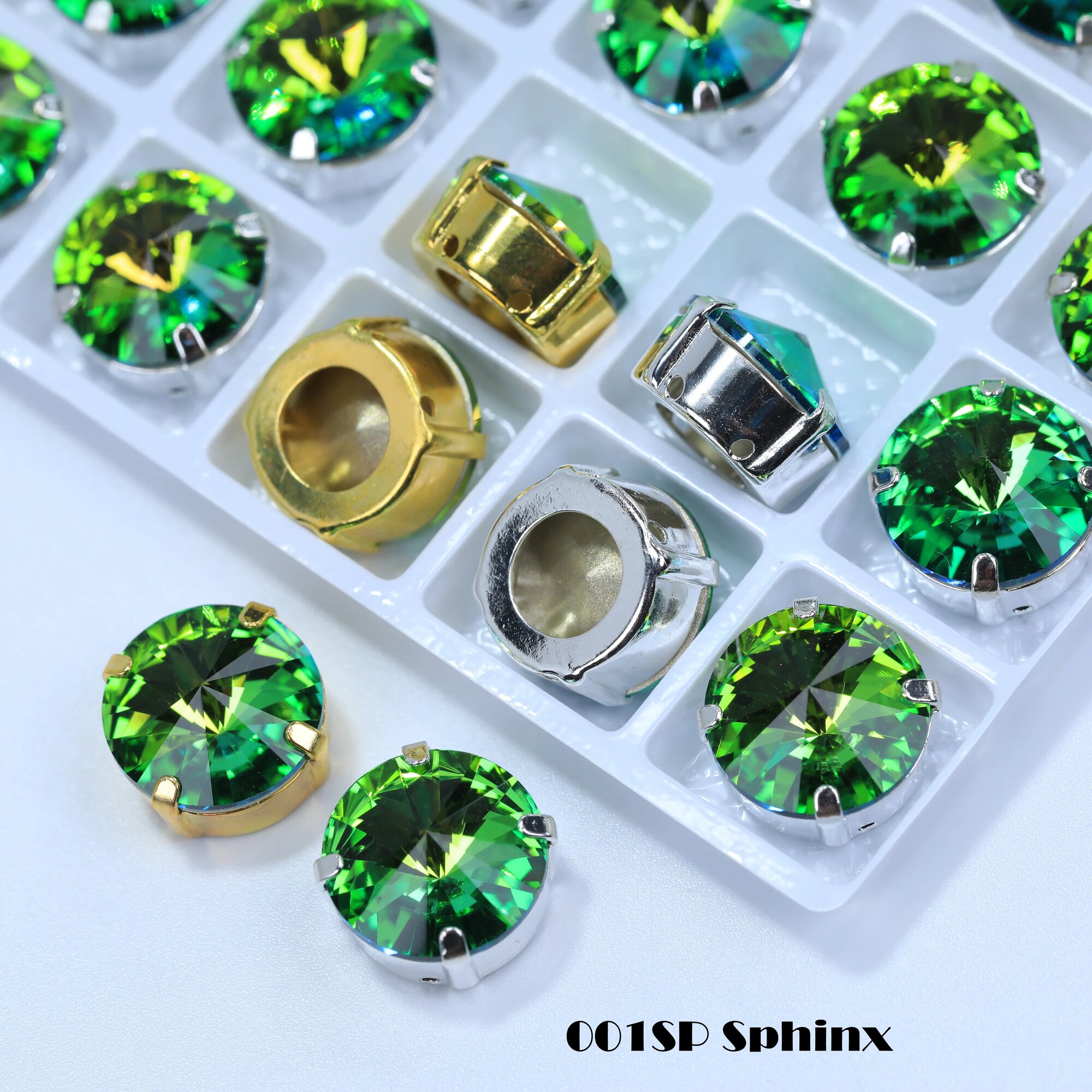 Стеклянные стразы в форме спутника Gold Claw, 84Pcs 8mm, 001SP Sphinx