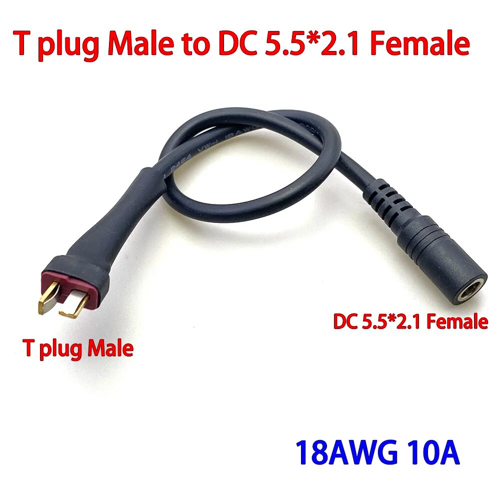 HBXINTAO XT30 разъем переходник DC 5.5*2.1mm 3PCS, T plug M-5.5-2.1F