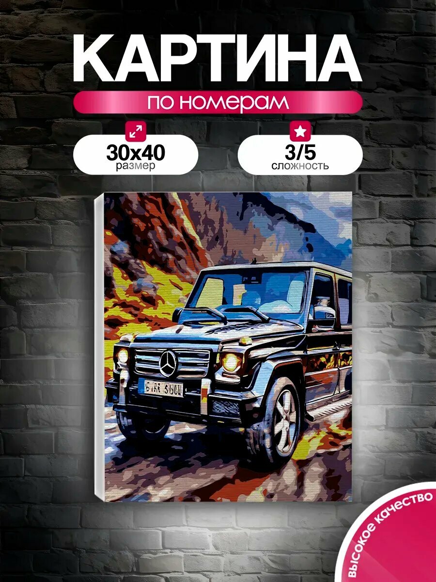 Картина по номерам 30x40 Горный Гелендваген