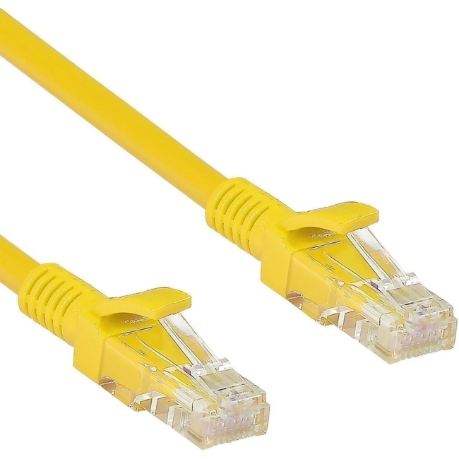 ExeGate UTP-RJ45-RJ45-5e-3M-YL Patch Cord UTP кат.5e, 3м, жёлтый EX258677RUS — фото 1