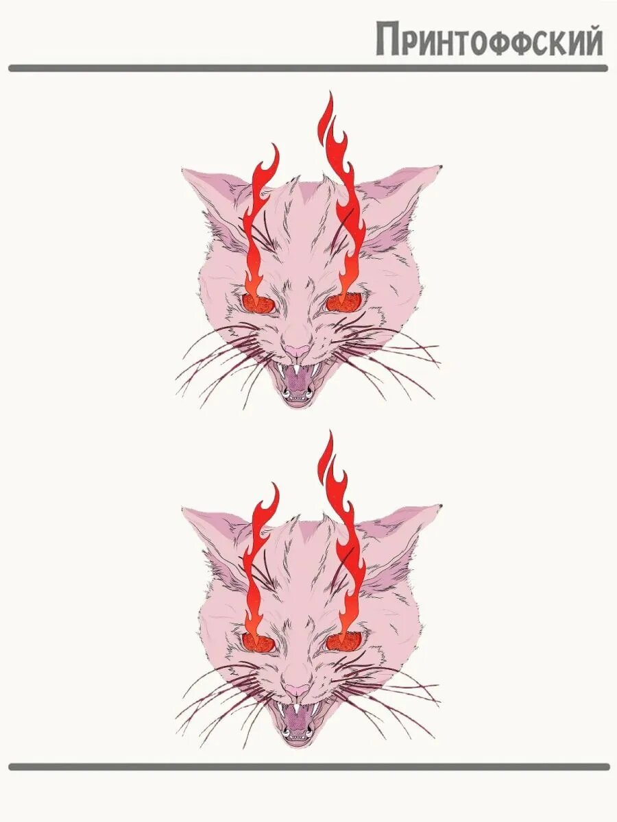 2-е (Две) Термонаклейки Кот