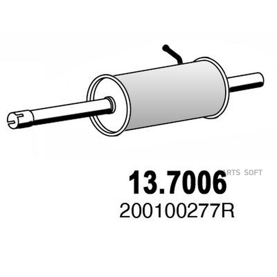 Глушитель основной от официального дистрибьютора, ASSO, артикул 137006