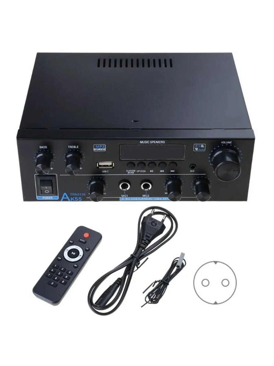 AK55 мощный цифровой усилитель мощности hifi Bluetooth звука 2.0 канала-Европейский стандарт