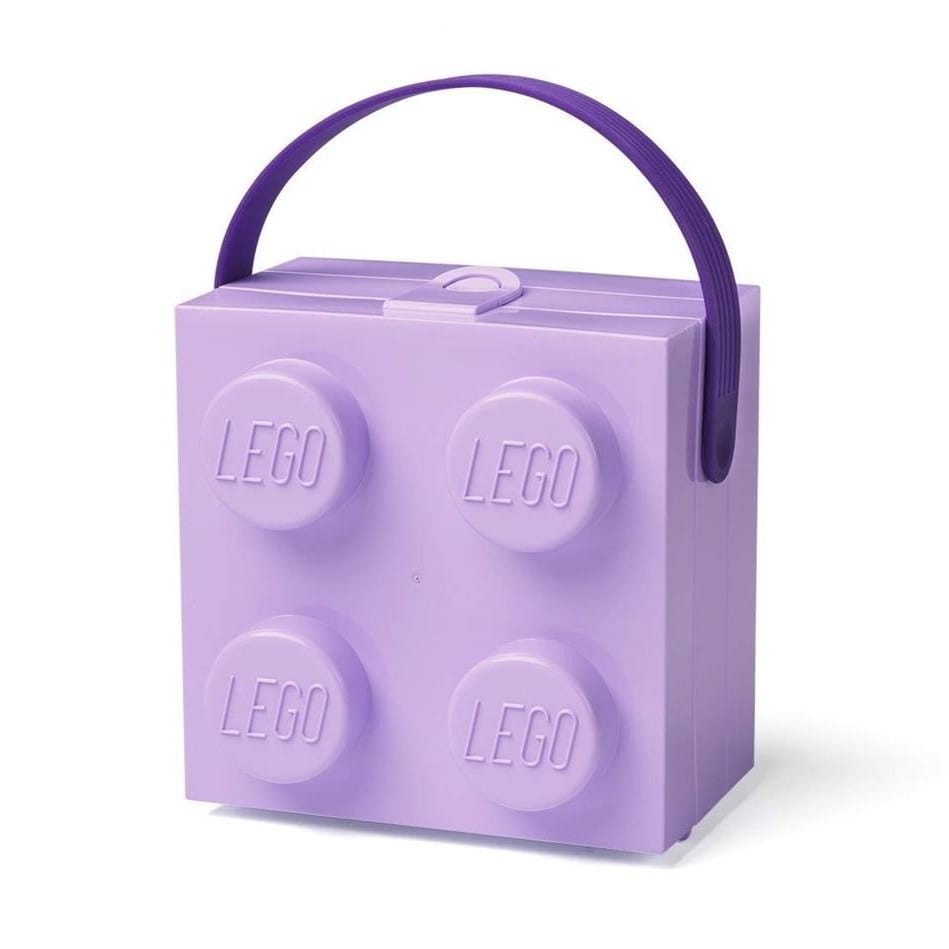 Подставка канцелярская LEGO Brick 4 контейнер-кирпичик с ручкой, фиолетовый