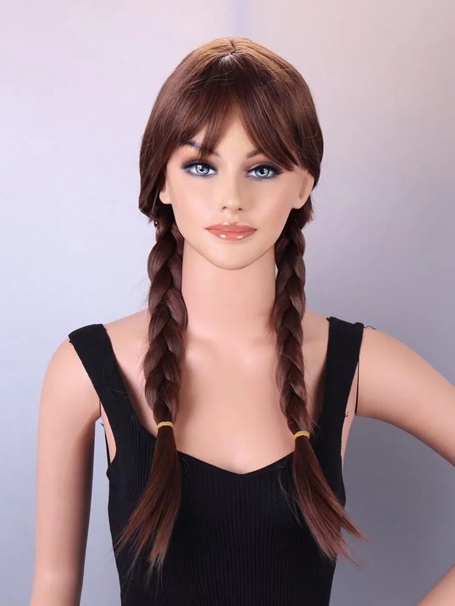 Парик женский длинный коса, Frozen Elsa, Имитация натуральных волос