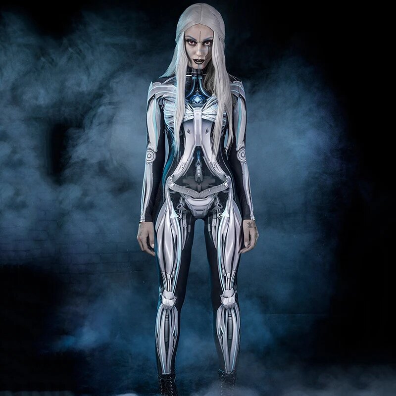 Костюм робота Zentai, серый, C66C64