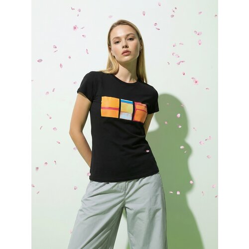 фото Футболка just clothes, размер 38, черный