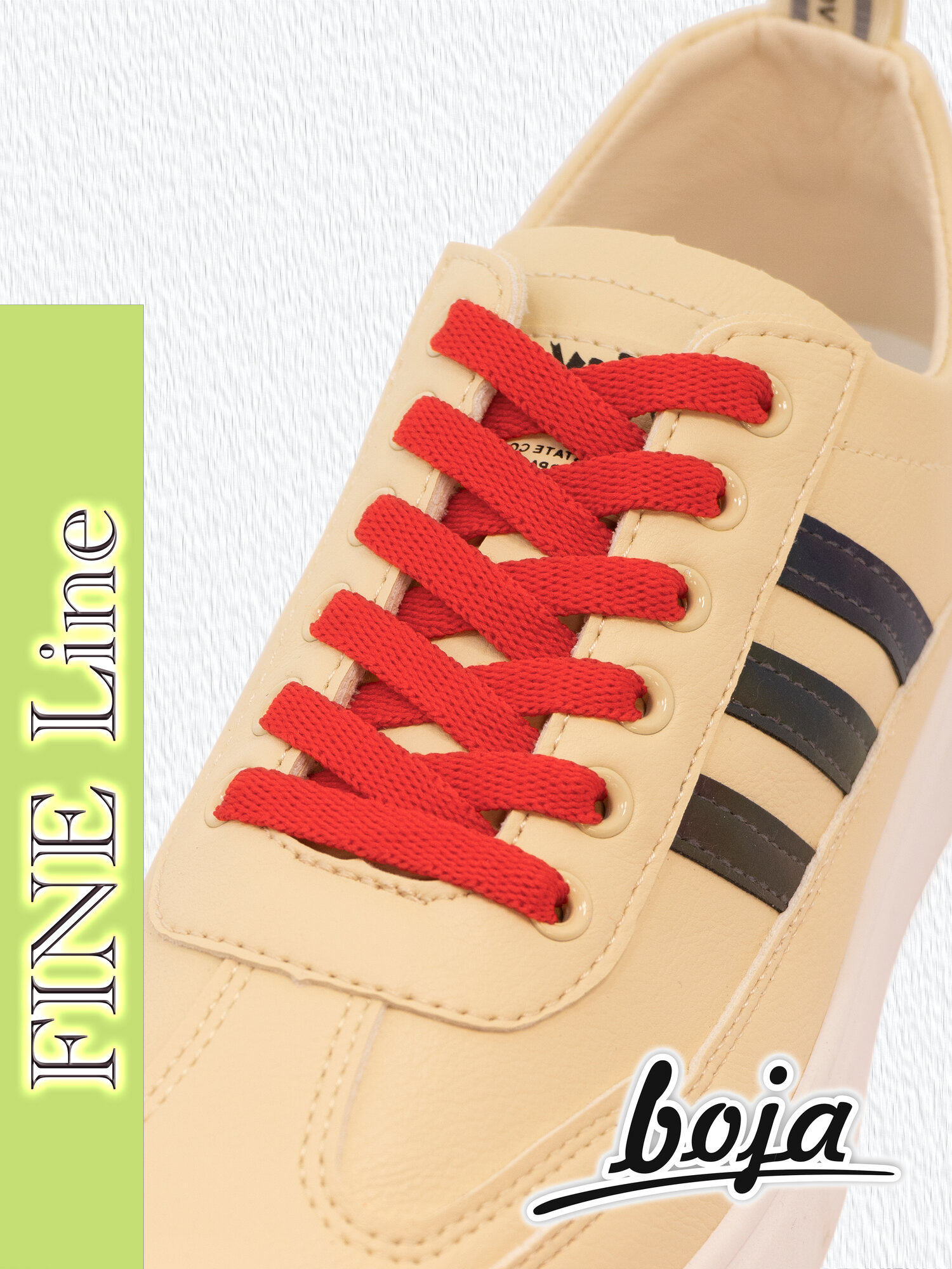 Шнурки для обуви BOJA (FINE), плоские, 120 см, красные, для кроссовок