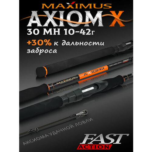 Спиннинг Maximus AXIOM-X 30MH 3,0m 10-42g, спиннинг для рыбалки на щуку штекерный