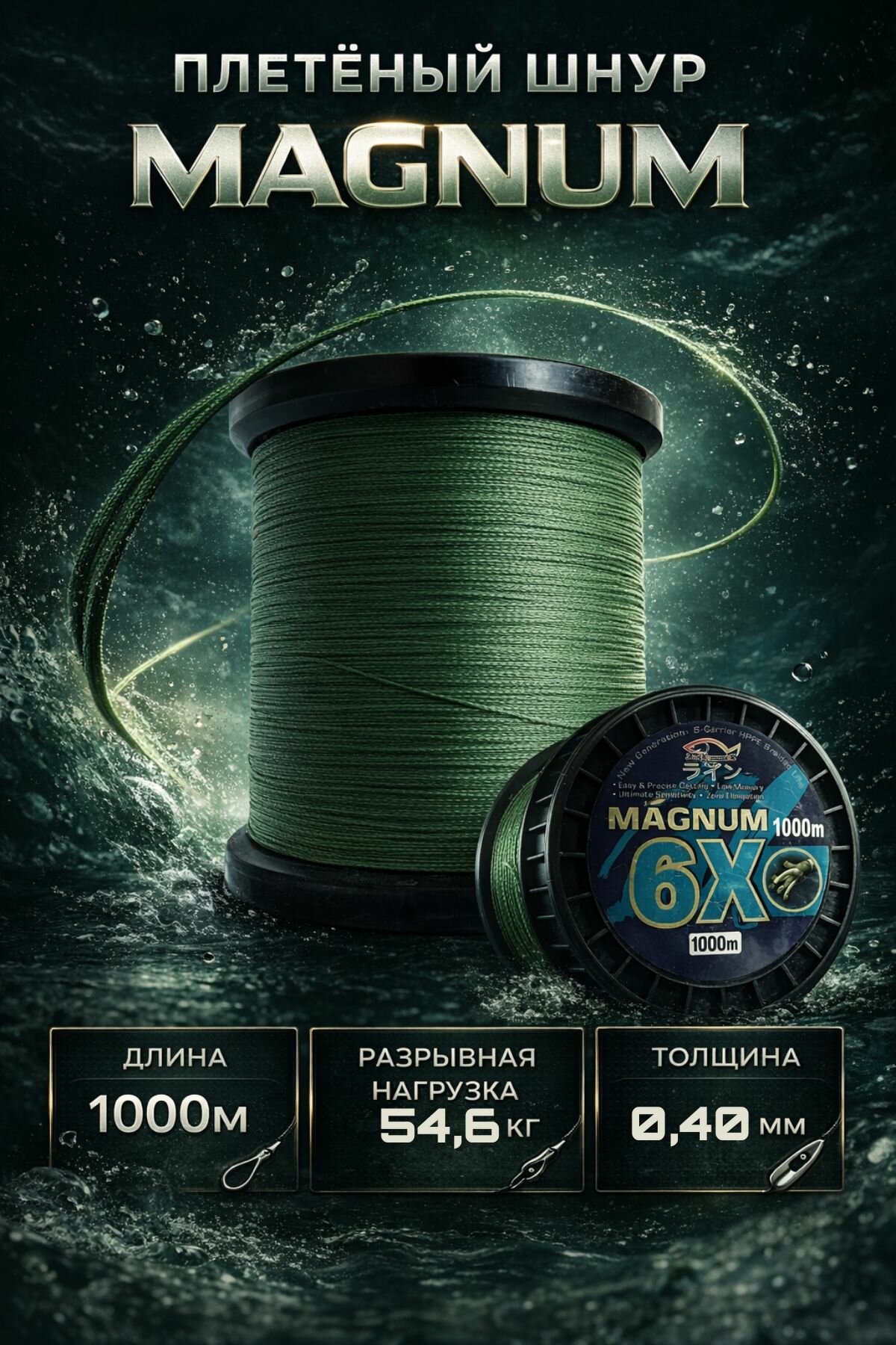 Плетенка для рыбалки 1000м 0.40мм