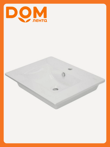 Изображение товара Раковина накладная SANITA LUXE Quadro QDR60SLWB01, керамика, белая, 60х47 см